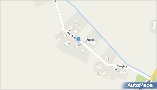 Żaba, Wodna, 11, mapa Żaba