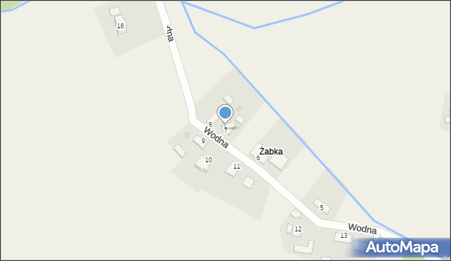 Żaba, Wodna, 7, mapa Żaba