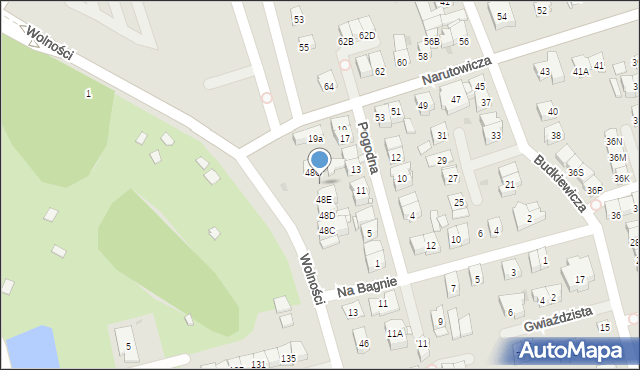 Ząbki, Wolności, 48F, mapa Ząbki