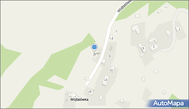 Żabnica, Wojtatówka, 10, mapa Żabnica