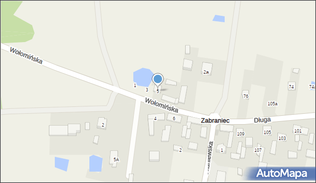 Zabraniec, Wołomińska, 5, mapa Zabraniec