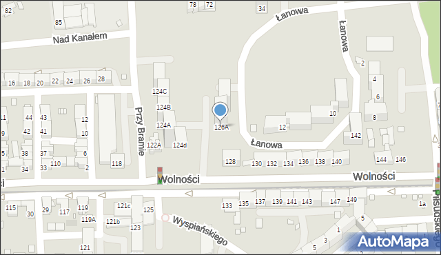 Zabrze, Wolności, 126A, mapa Zabrza