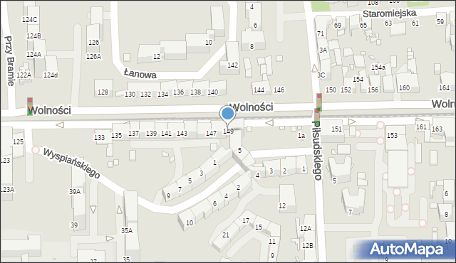 Zabrze, Wolności, 149, mapa Zabrza