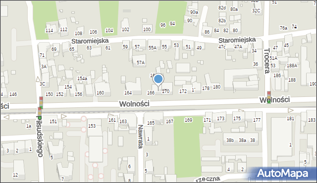 Zabrze, Wolności, 168, mapa Zabrza