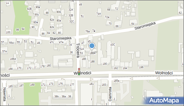 Zabrze, Wolności, 188A, mapa Zabrza