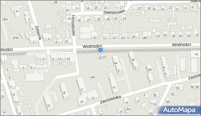 Zabrze, Wolności, 21, mapa Zabrza