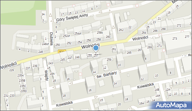 Zabrze, Wolności, 257, mapa Zabrza