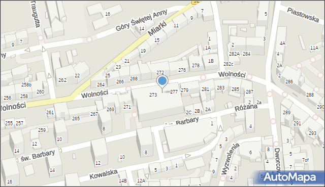 Zabrze, Wolności, 275, mapa Zabrza