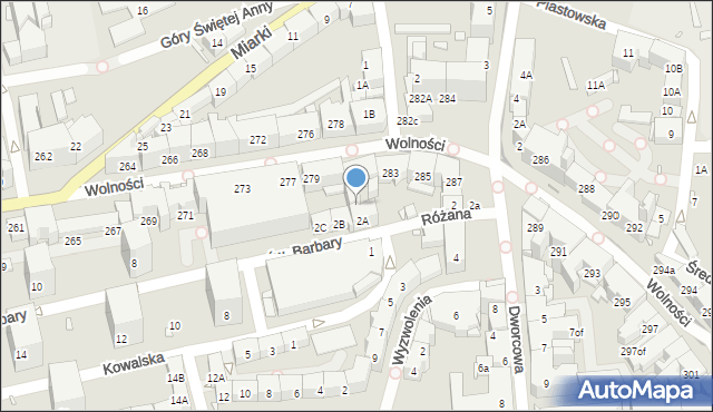Zabrze, Wolności, 281of, mapa Zabrza