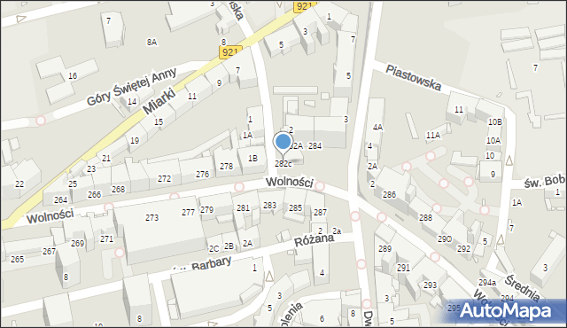 Zabrze, Wolności, 282c, mapa Zabrza
