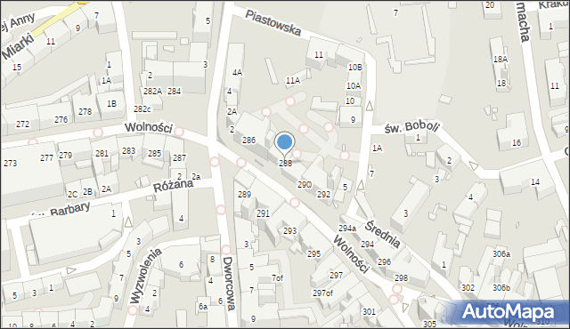 Zabrze, Wolności, 288, mapa Zabrza