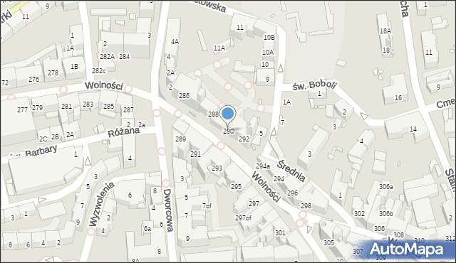Zabrze, Wolności, 290, mapa Zabrza