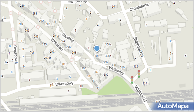 Zabrze, Wolności, 302, mapa Zabrza