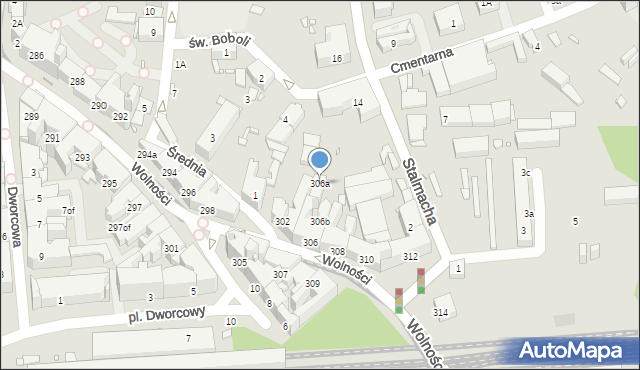 Zabrze, Wolności, 306a, mapa Zabrza