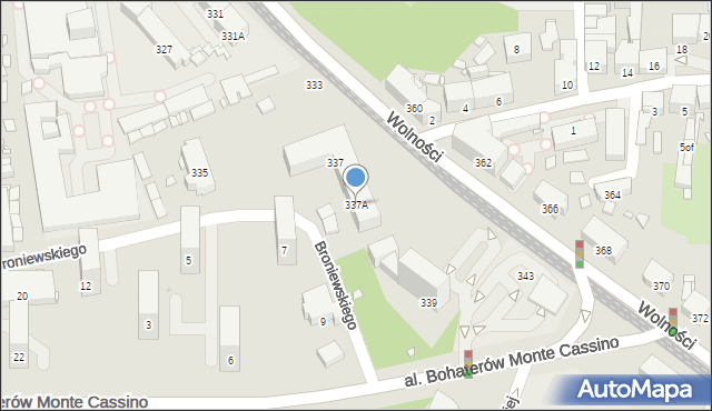 Zabrze, Wolności, 337A, mapa Zabrza