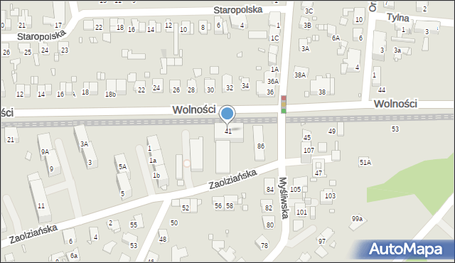 Zabrze, Wolności, 41, mapa Zabrza