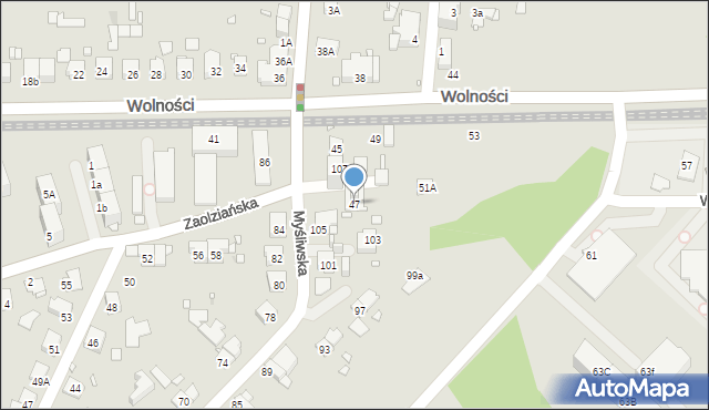 Zabrze, Wolności, 47, mapa Zabrza