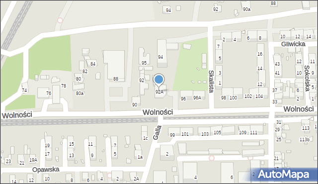 Zabrze, Wolności, 92A, mapa Zabrza
