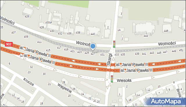 Zabrze, Wolności, 427, mapa Zabrza