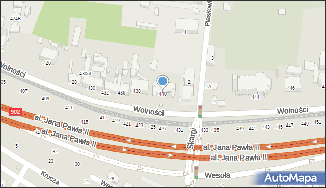 Zabrze, Wolności, 440, mapa Zabrza