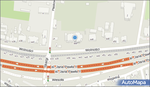 Zabrze, Wolności, 444, mapa Zabrza