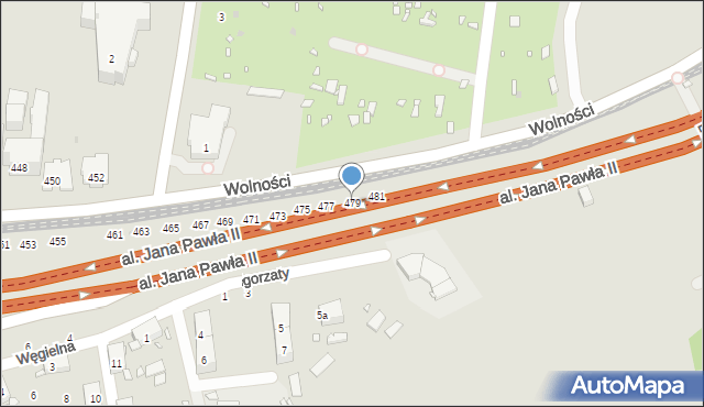 Zabrze, Wolności, 479, mapa Zabrza