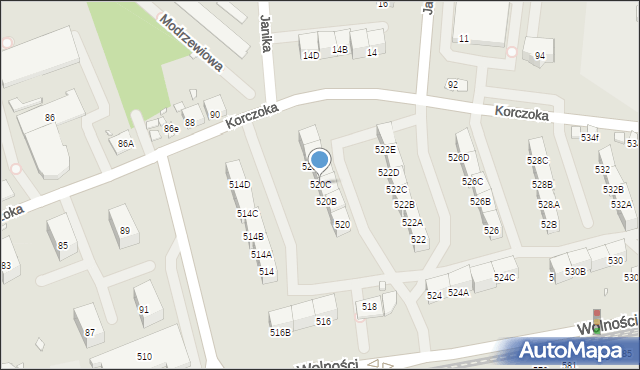 Zabrze, Wolności, 520C, mapa Zabrza