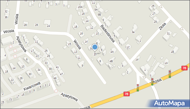 Zabrze, Wosia Michała, ks., 10, mapa Zabrza