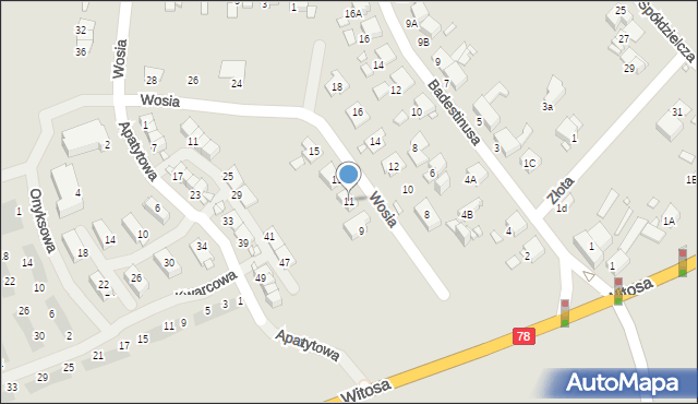 Zabrze, Wosia Michała, ks., 11, mapa Zabrza