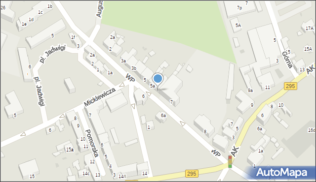 Żagań, Wojska Polskiego, 5b, mapa Żagań