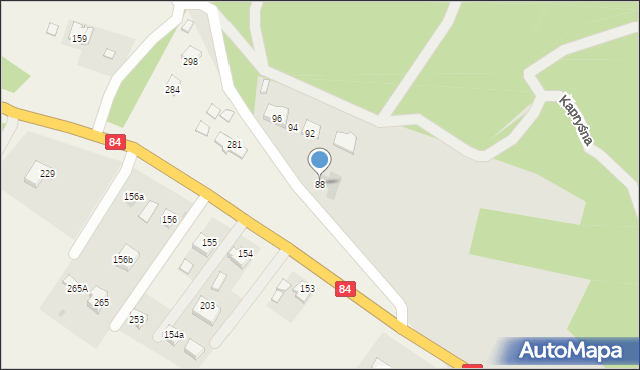 Zagórz, Wolności, 88, mapa Zagórz