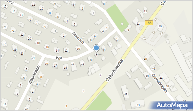 Zakrzewo, Wojska Polskiego, 7, mapa Zakrzewo
