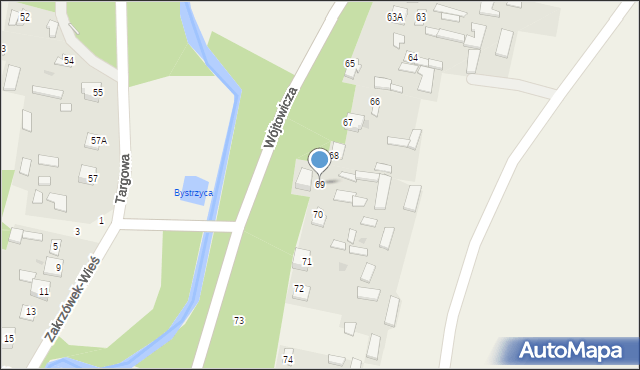 Zakrzówek, Wójtowicza, 69, mapa Zakrzówek