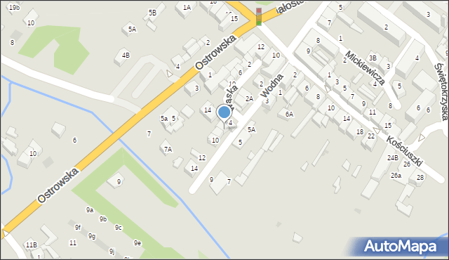 Zambrów, Wodna, 6, mapa Zambrów