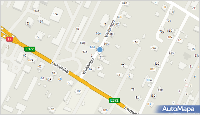 Zamość, Wolskiego Feliksa, 2, mapa Zamościa