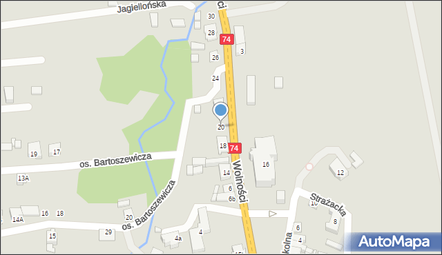 Żarnów, Wolności, 20, mapa Żarnów