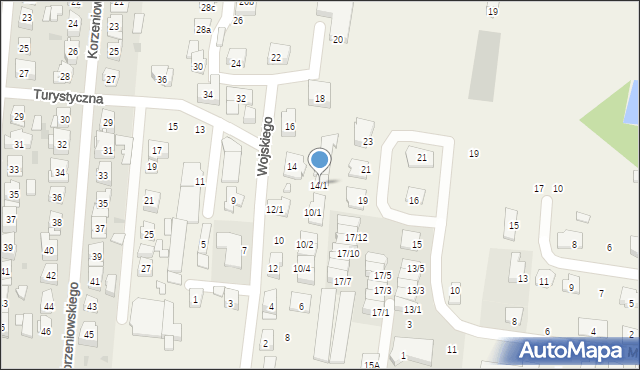 Zaścianki, Wojskiego, 14/1, mapa Zaścianki