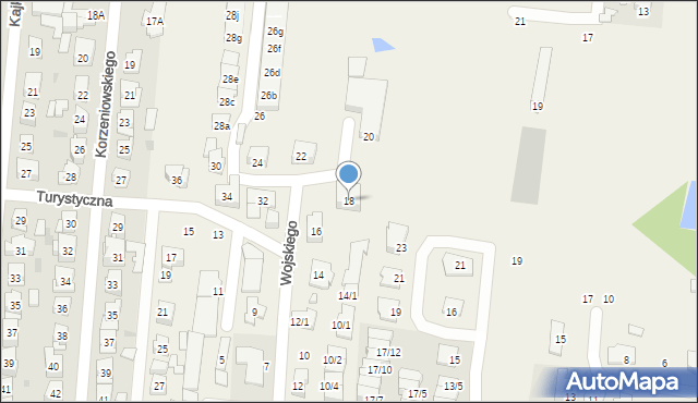 Zaścianki, Wojskiego, 18, mapa Zaścianki