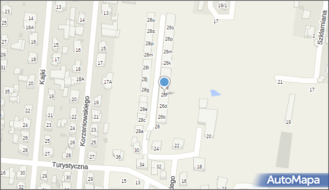 Zaścianki, Wojskiego, 26f, mapa Zaścianki