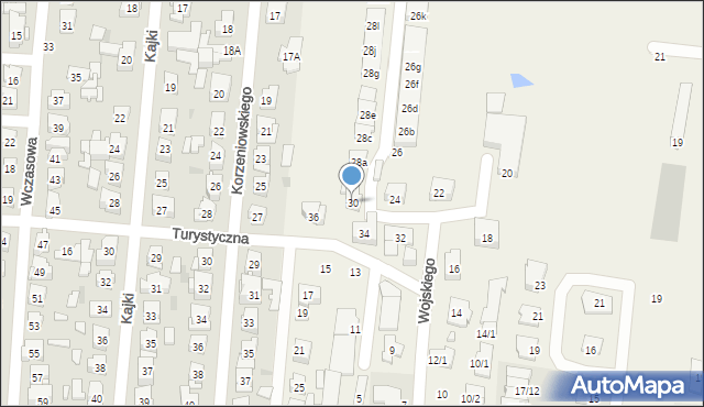 Zaścianki, Wojskiego, 30, mapa Zaścianki