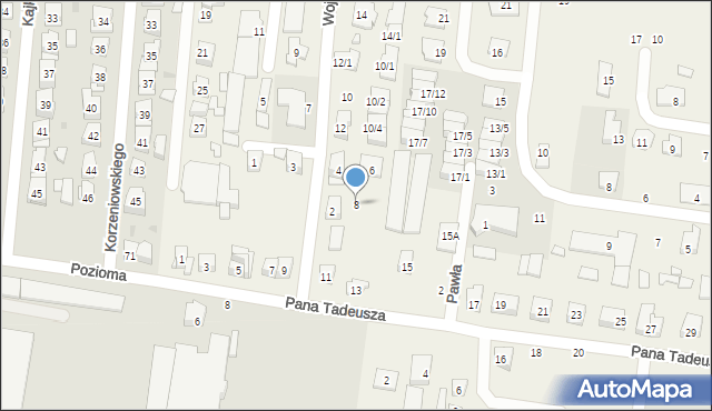 Zaścianki, Wojskiego, 8, mapa Zaścianki