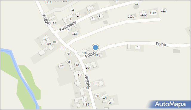 Zaskale, Wojtyły Karola, kard., 106, mapa Zaskale