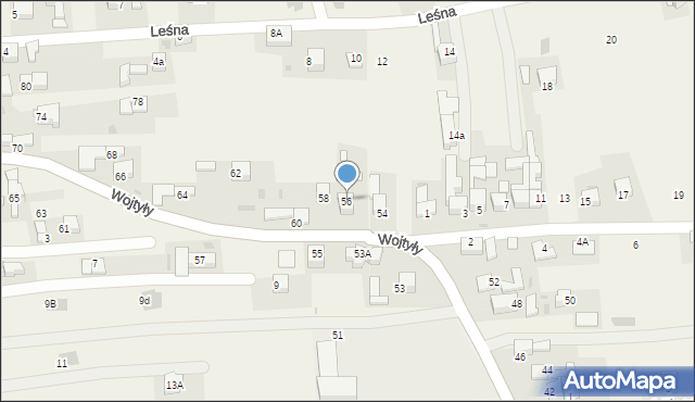 Zaskale, Wojtyły Karola, kard., 56, mapa Zaskale