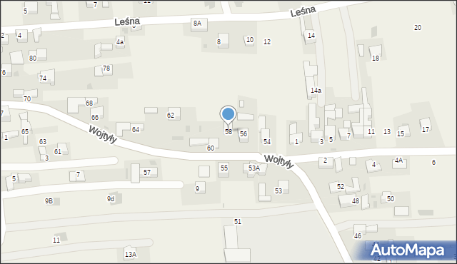 Zaskale, Wojtyły Karola, kard., 58, mapa Zaskale