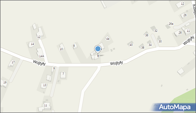 Zaskale, Wojtyły Karola, kard., 6, mapa Zaskale
