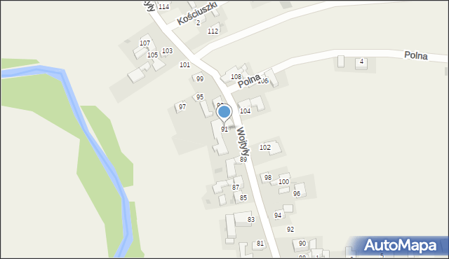 Zaskale, Wojtyły Karola, kard., 91, mapa Zaskale