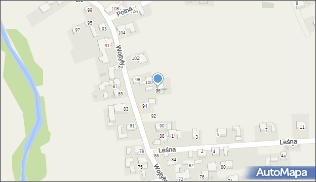 Zaskale, Wojtyły Karola, kard., 96, mapa Zaskale