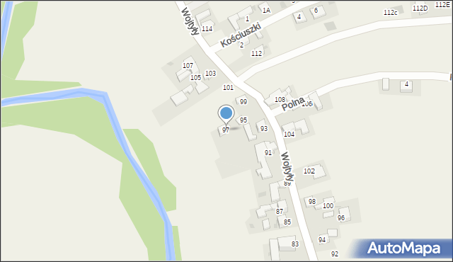 Zaskale, Wojtyły Karola, kard., 97, mapa Zaskale