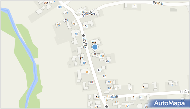 Zaskale, Wojtyły Karola, kard., 98, mapa Zaskale