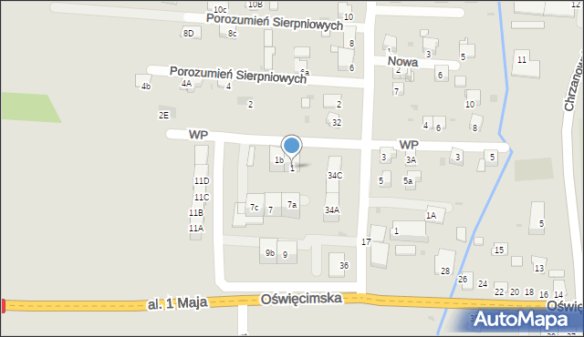 Zator, Wojska Polskiego, 1, mapa Zator